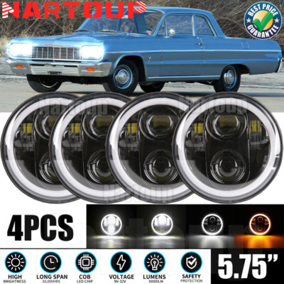 DOT 5.75'' LED DRL Hi/LO Beam Headlights For Chevy Impala Bel Air El Camino