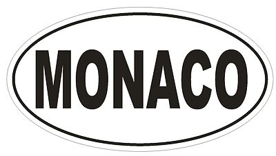 Monaco Oval Bumper Sticker or Helmet Sticker D2201 Euro Oval Country Code
