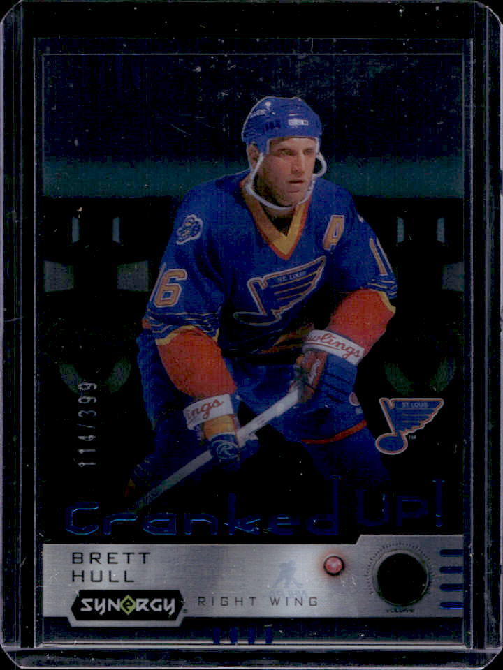 2023-24 Upper Deck Synergy Brett Hull Blue Cranked Up Insert #114/399 Blues