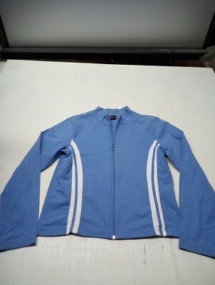 Brisco Apparel Vintage Women's Full Zip Light Blue Windbreaker Jacket Sz XL