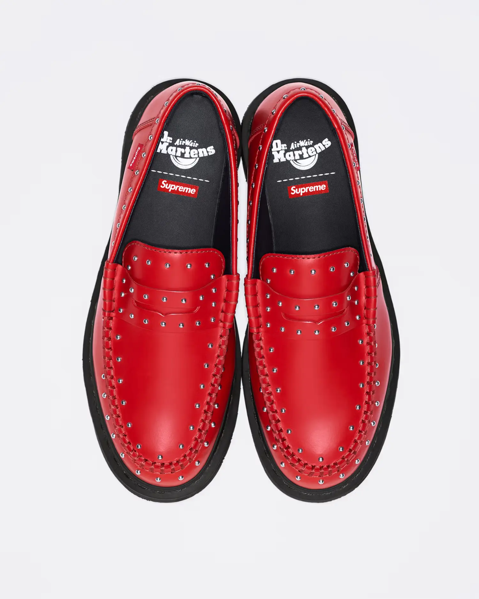 『Dr. Martens x Supreme』Studded Penton Loafers★Red★25SS Supreme × Dr.Martens Studded Penton Loafer Red 25SS Week 13