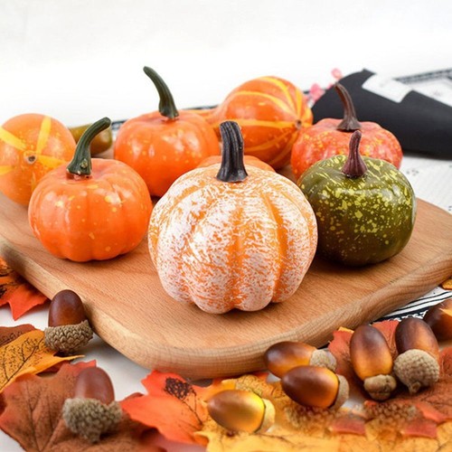 Artificial Pumpkin Harvest Autumn Fall Thanksgiving Wreath Banquet Decor 1set - Picture 7 of 15