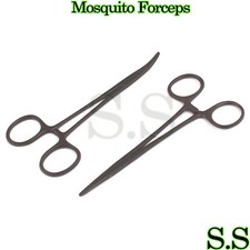 2 Mosquito Hemostat Forceps 5" Black Finish, surgical vet instrument Str  Cvd 