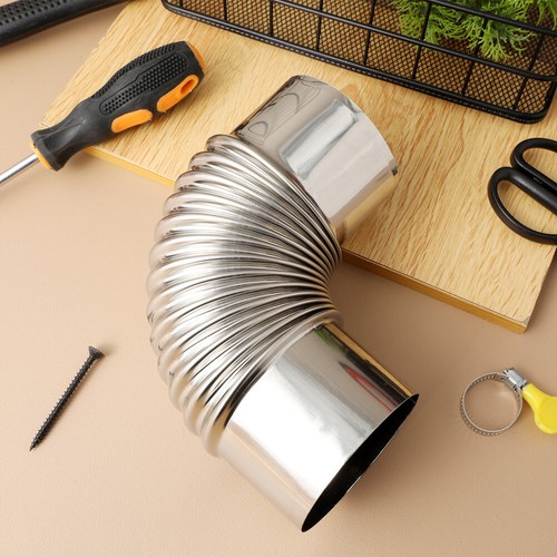 Wood Stove Pipe Flue Stainless Steel Chimney Exhaust Pipe Rustproof Elbow Pipe - Picture 6 of 12