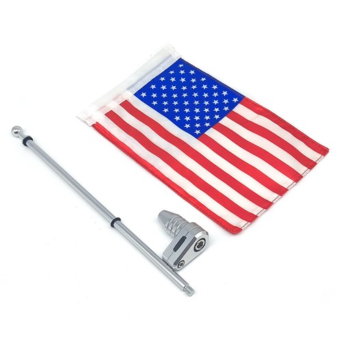 2PCS Luggage Rack Mount USA Flag with Pole For Honda Goldwing GL1800 2001-2011 - Picture 7 of 12