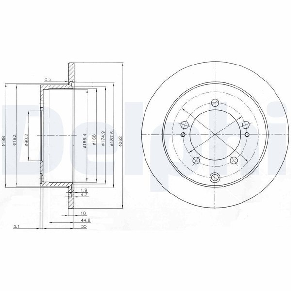 2X Delphi BG4037 Bremsscheibe FüR Mitsubishi-image