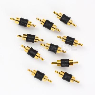 10pcs Straight AV RCA Audio Video Male to Male Coupler Adapter Connector changer