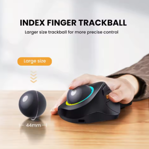 ProtoArc Wireless Trackball Mouse RGB, Rechargeable, BT 2.4G, 3-Device Connectio - Picture 2 of 6