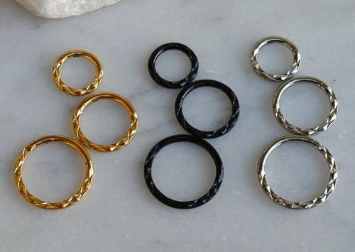 1 Stck. Front Facettierter Stil Scharniert Segment Ring Septum Clicker 316L Chirurgenstahl - Bild 4 von 7