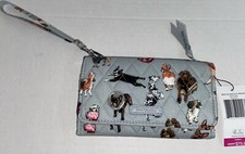 NWT Vera Bradley RFID Smartphone Wristlet Wallet Dog Show Dogs