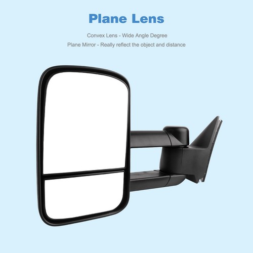 Pair Manual Tow Mirrors for 1988-1998 Chevy GMC C/K 1500 2500 3500 Side Mirrors - Picture 7 of 10