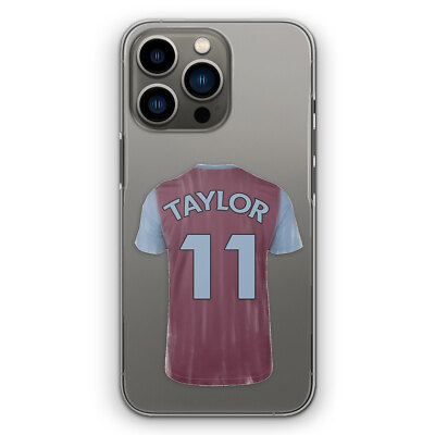 Personalisierte Handyhülle Initiale für iPhone 14/13/Pro Fußball transparent Hardcover