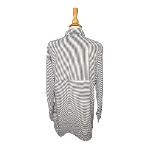 Ann Taylor Striped Button Down Shirt Relaxed Fit Long Sleeve Women Size Large - Picture 4 of 7