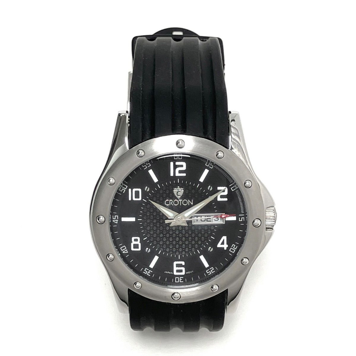Croton Quartz Watch 43mm SS/Rubber Never Worn Needs Battery 
