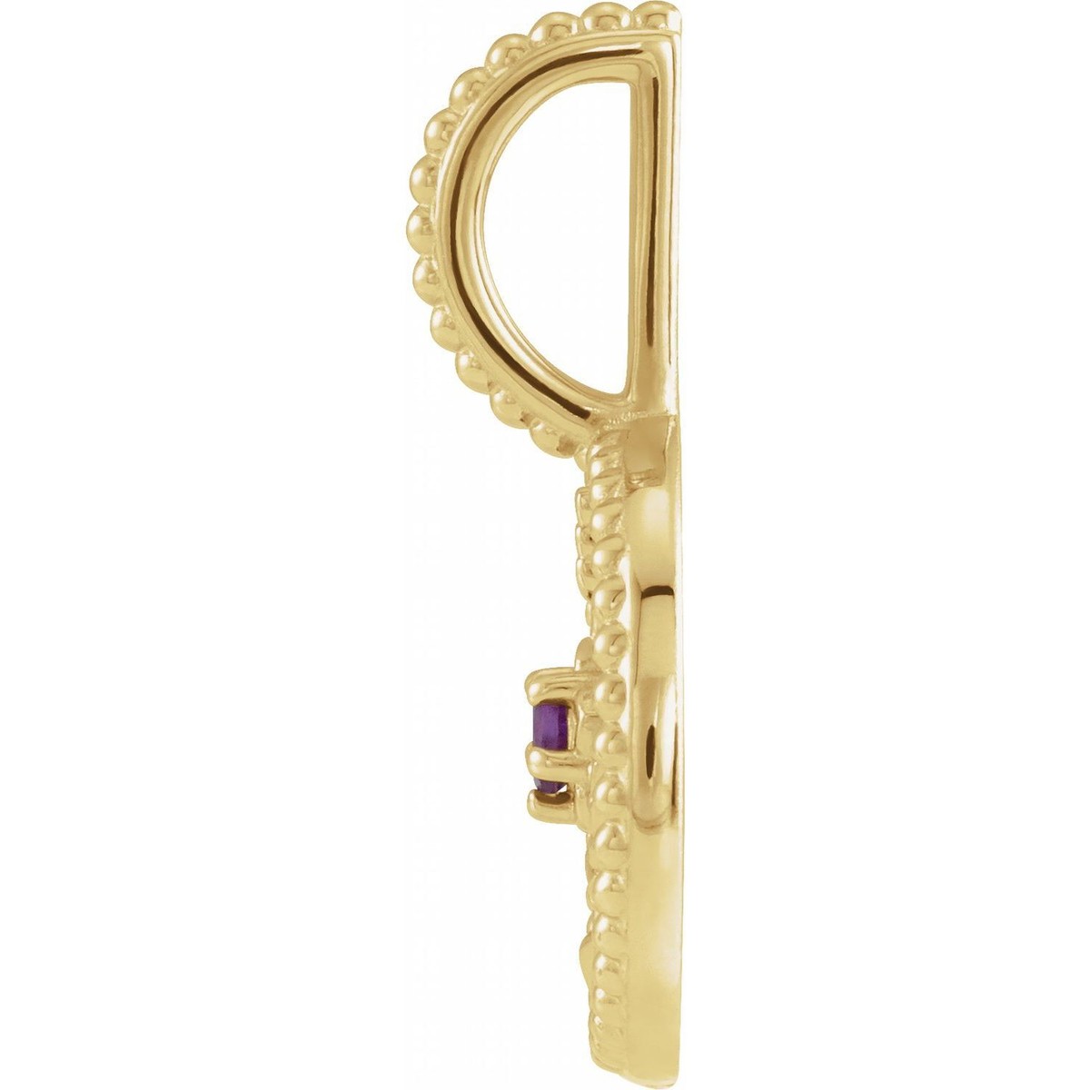 14k Yellow Gold Amethyst & .005Ct Diamond Sagittarius Charm