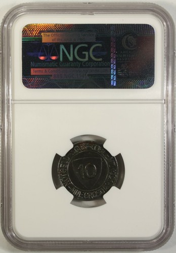 Germany 10 Pfennig 1921 NGC MS 62 UNC Iron Coblenz Lamb-77.5 Notgeld - Picture 3 of 4