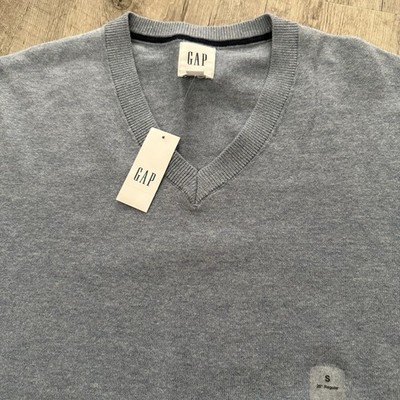 Gap V-Neck Sweater Mens Small Blue 100% Cotton Pullover Lightweight NEW