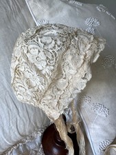Antique Lace Baby Bonnet Chemical Lace