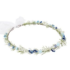 Blue Flower Crown Headband, Artificial Renaissance Floral Headpiece, Fairy El...