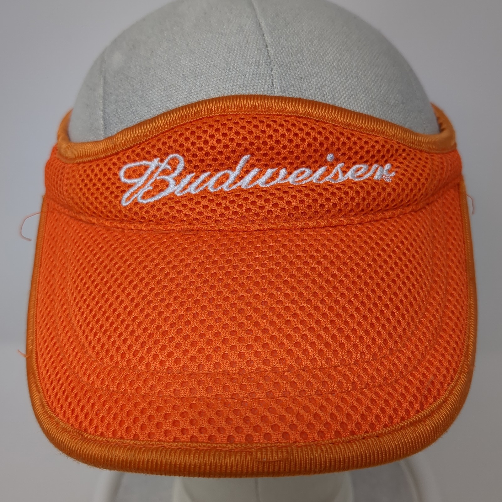 Budweiser Strapback Visor Hat Orange One Size Emb… - image 2