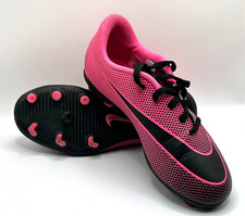 NIKE Jr. Bravata II FG Youth Soccer Cleats - Pink Blast/Black SZ C13