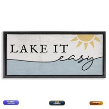 Stupell Industries Nautical Pun Lake It Easy 10 X 24 Inch Canvas In Floater