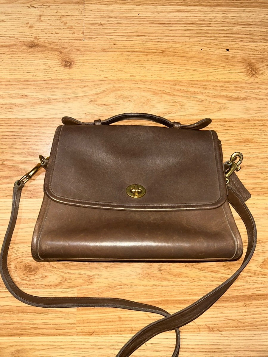 美品✨Vintage Coach Handbag Leather Brown Vintage Coach 1996 Court Leather Bag Purse Brown | eBay
