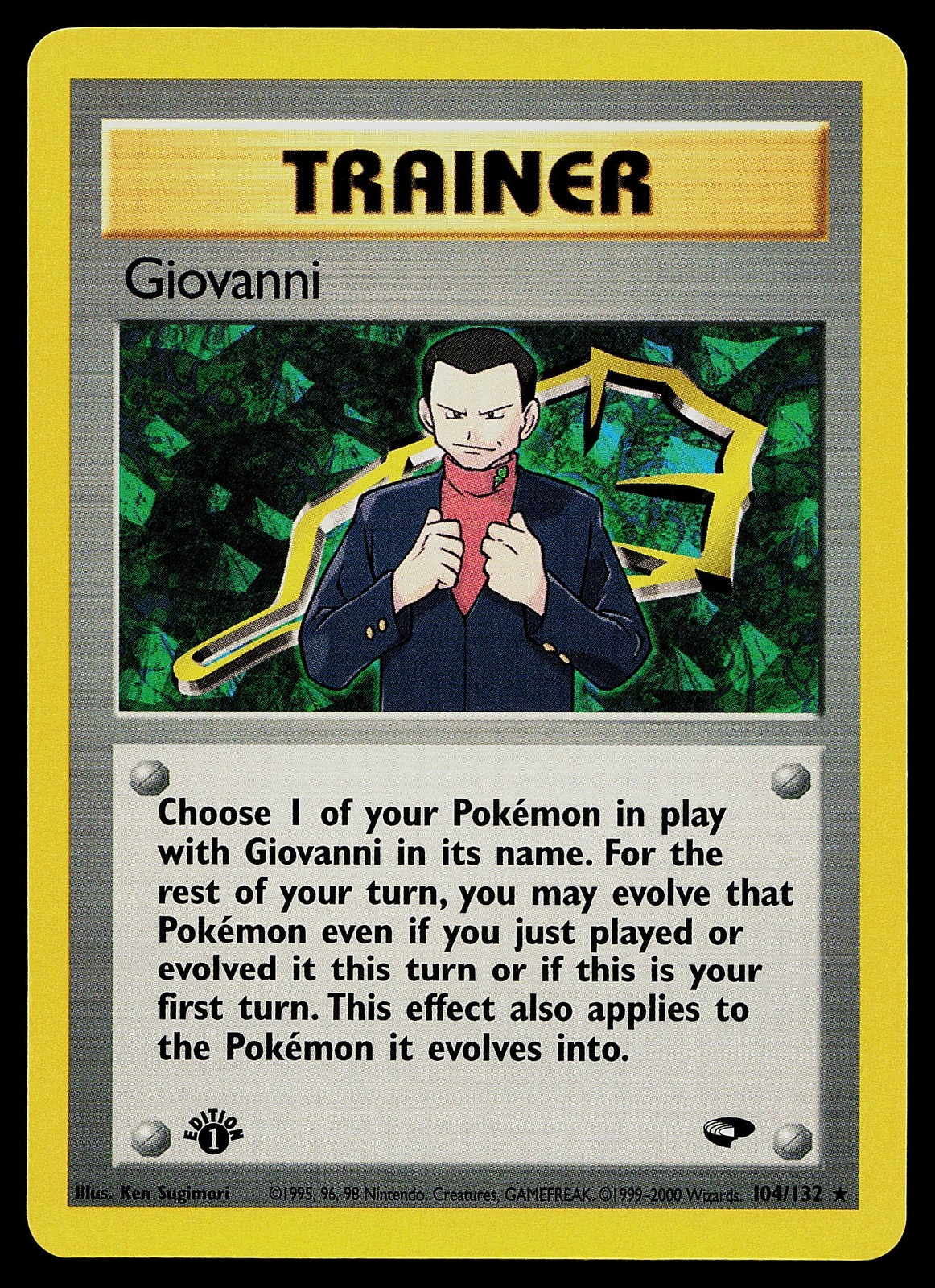 Pokemon Card - Giovanni 1st Edition Gym Challenge 104/132 Rare