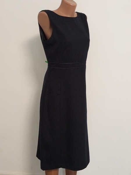 Women Laura Ashley Dress Navy Wool 40 / L / 48 #A2GS