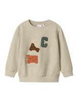 Jungen Sweatshirt Name IT Nmmnotus Ls Nreg, Island Fossil, GrößE 92