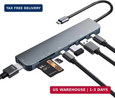 USB C Hub Multiport Adapter, 7 in 1 USBC Dongle with 4K HDMI, 100W PD Charging,