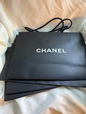 Authentic Chanel Black Paper Shopping Gift Bags 17" x 13" x 6 1/4" - Lot Of 4