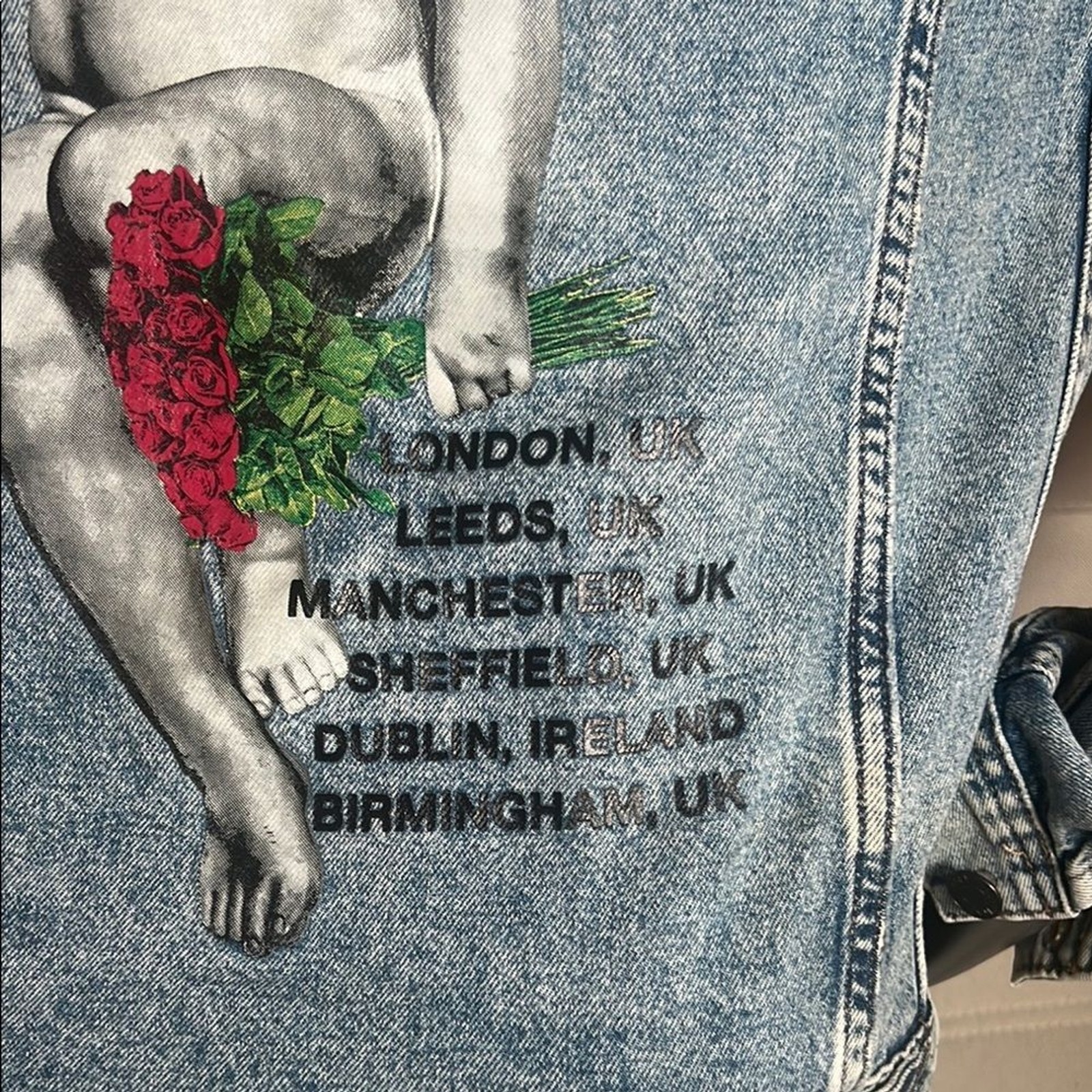 H&M Divided Young Thug Cherub Denim Jacket Blue Size XS Rare image 2