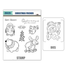 CHRISTMAS FRIENDS Stamps and Cutting Dies DIY Scrapbooking Album Paper Card
