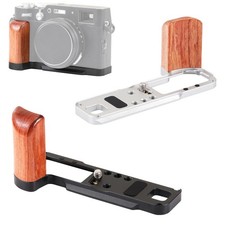 For Fujifilm X100VI X100V Wood Hand Grip Quick Release Plate L Bracket For Arca