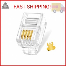 20Pack Telephone Modular Plug RJ9/RJ10/RJ22 4P4C Connector for Phone Handset Cor