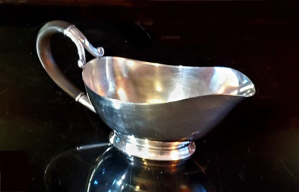 DE COLECCIÓN COHR DINAMARCA ATLA PLATA BARCO SALSA MANGO NEGRO. seminuevo Foto 2 de 4