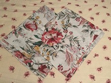 Pair Ralph Lauren Standard Pillow Shams Pink White Floral 100 Cotton Sanna