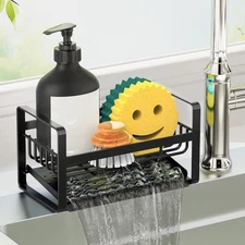 Sponge Holder for Kitchen Sink,Stainless Steel Kitchen Sink Organizer with Au...
