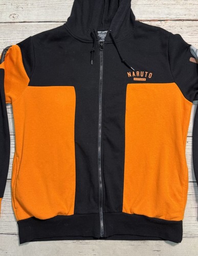 Hot Topic Naruto Shippuden Full Zip Hoodie Black Orange VTG Sz M - Picture 3 of 18