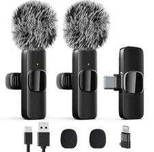 Wireless Microphone Mini Mic for Iphone/Android Phone, LED Display Lavalier Micr