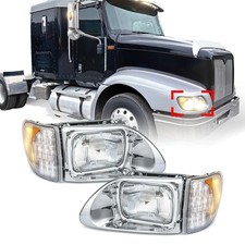 LED Headlights Assembly for International 5900 9200 9400 Headlamp Front and Low