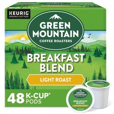 Green Mountain Coffee Breakfast Blend, Keurig K-Cup Pod, Light Roast, 48 Count