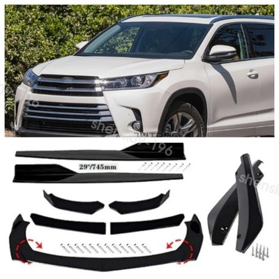 Front Bumper Rear Lip Spoiler Splitter Body Kit Side Skirt For Toyota Highlander