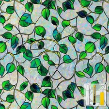 Window Privacy Film Stained Glass Decorative Static Clings for Home Room Decor