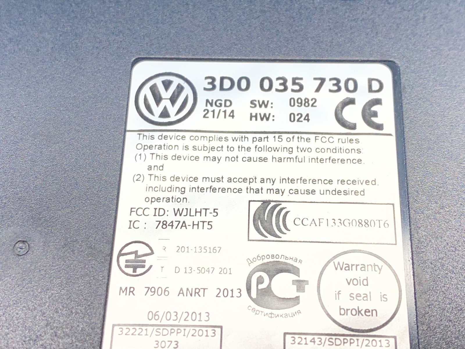 2013-2019 BENTLEY FLYING SPUR 4W 223B PHONE BLUETOOTH INTERFACE BOX CONTROL UNIT