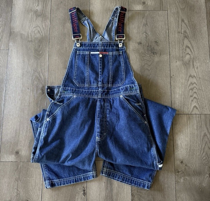 Tommy Hilfiger Denim Aaliyah Overalls Vintage 90s Baggy Jeans Y2K