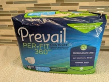 PREVAIL Per-Fit 360 Adult Daily Incontinence Briefs, Size 2 (45"-62"), 18 CT NEW