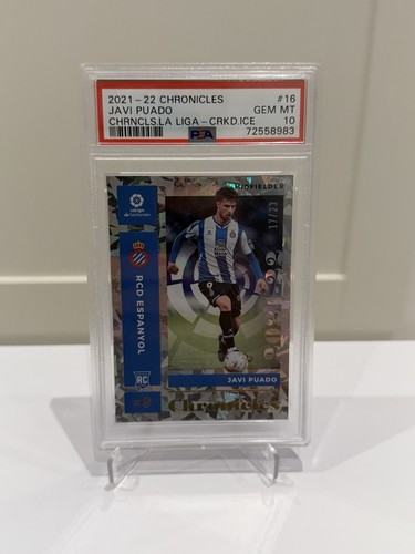 2021-22 Panini Chronicles Javi Puado La Liga Cracked Ice #/23 PSA 10