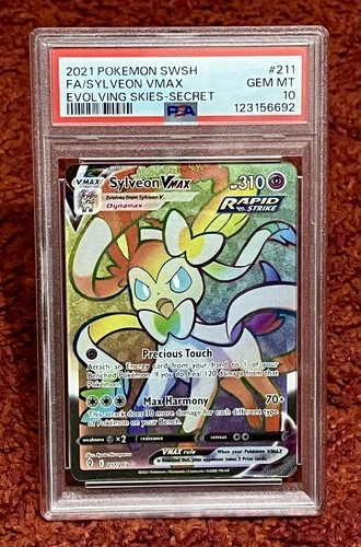 Sylveon VMAX 211/203 - PSA 10 – Evolving Skies Secret Rare Eeveelution - Pokemon